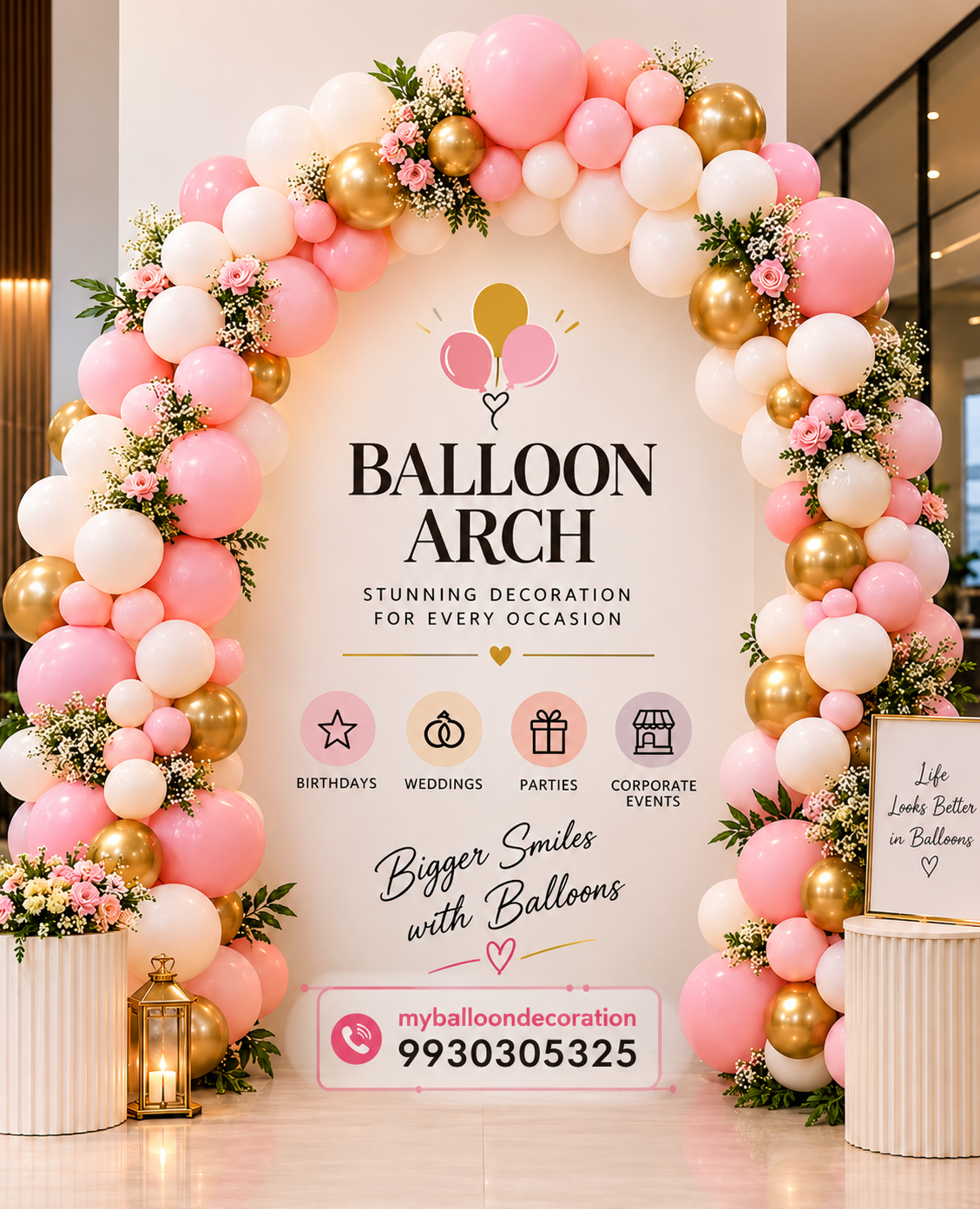 Balloon arch Mumbai - organic round balloon arch backdrop