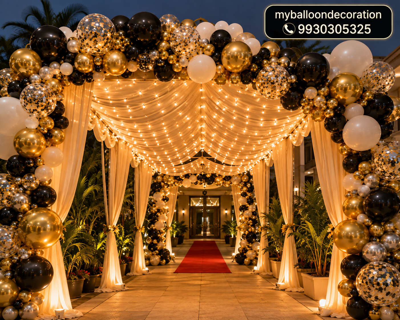 Canopy decoration Mumbai - bed canopy balloon setup