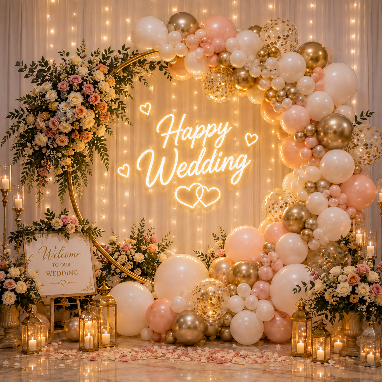 Wedding balloon decoration Mumbai - grand themed balloon backdrop