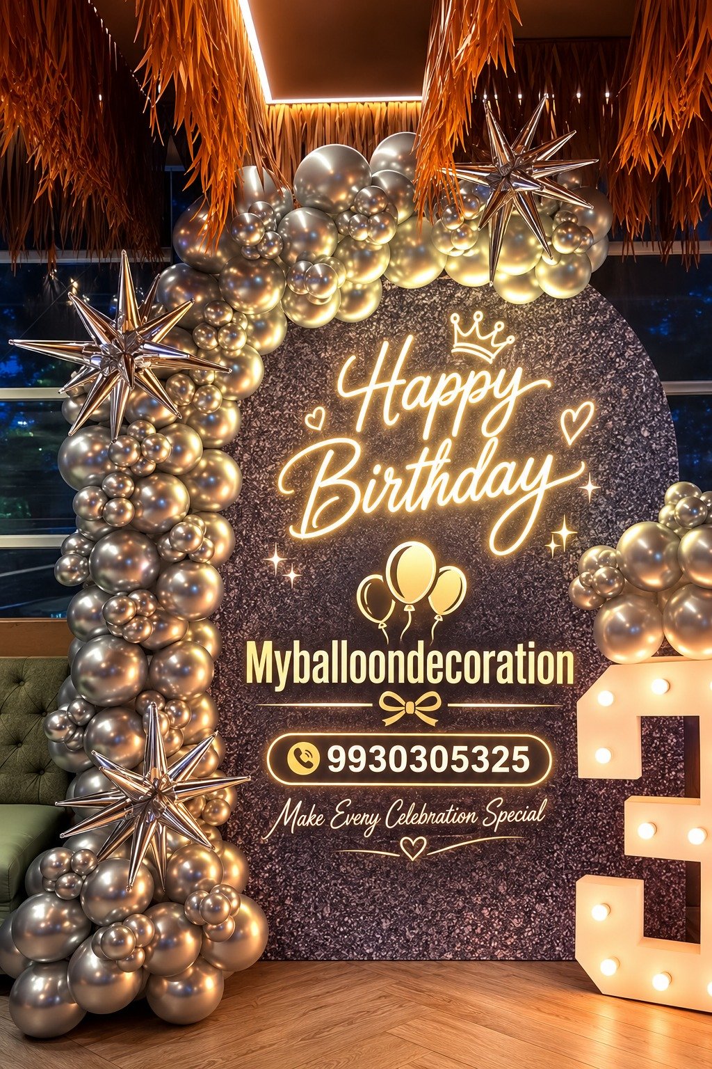 My Balloon Decoration team setup - anniversary balloon backdrop Mumbai